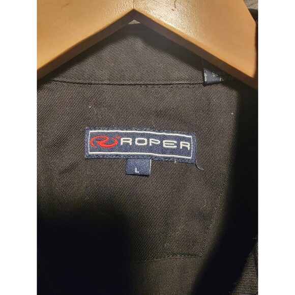 Vtg Roper Western Shirt Mens L Black Flames Fire Pearl Snaps Cowboy Rodeo Work - Picture 4 of 7